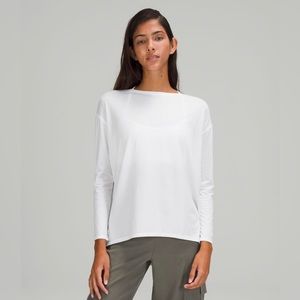 Lululemon White Back in Action Long Sleeve